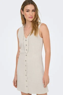 Vestido curto de linho