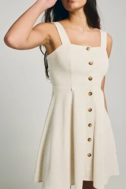 Vestido curto de linho
