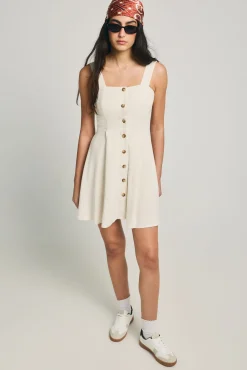 Vestido curto de linho