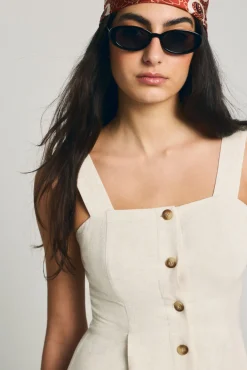 Vestido curto de linho