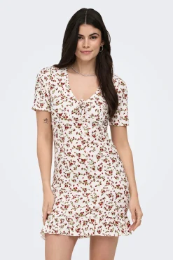 Vestido curto estampado floral