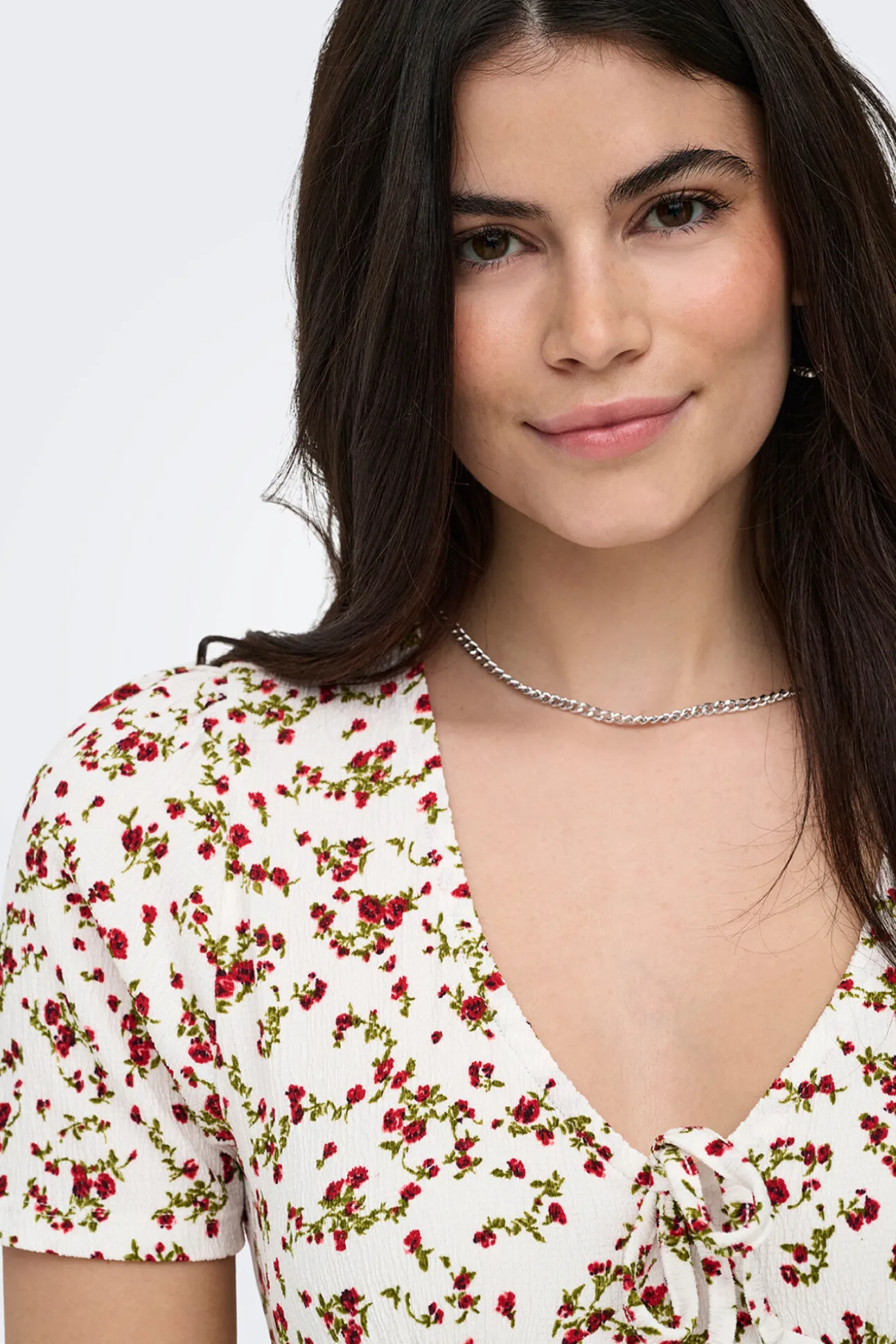 Vestido curto estampado floral