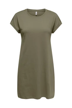 Vestido curto estampado às riscas