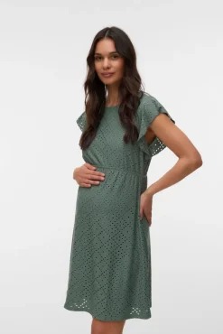 Vestido curto vazado maternity