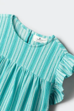 Vestido de riscas para menina