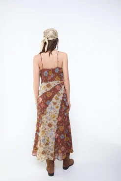 Vestido estampado combinado