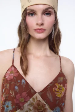 Vestido estampado combinado