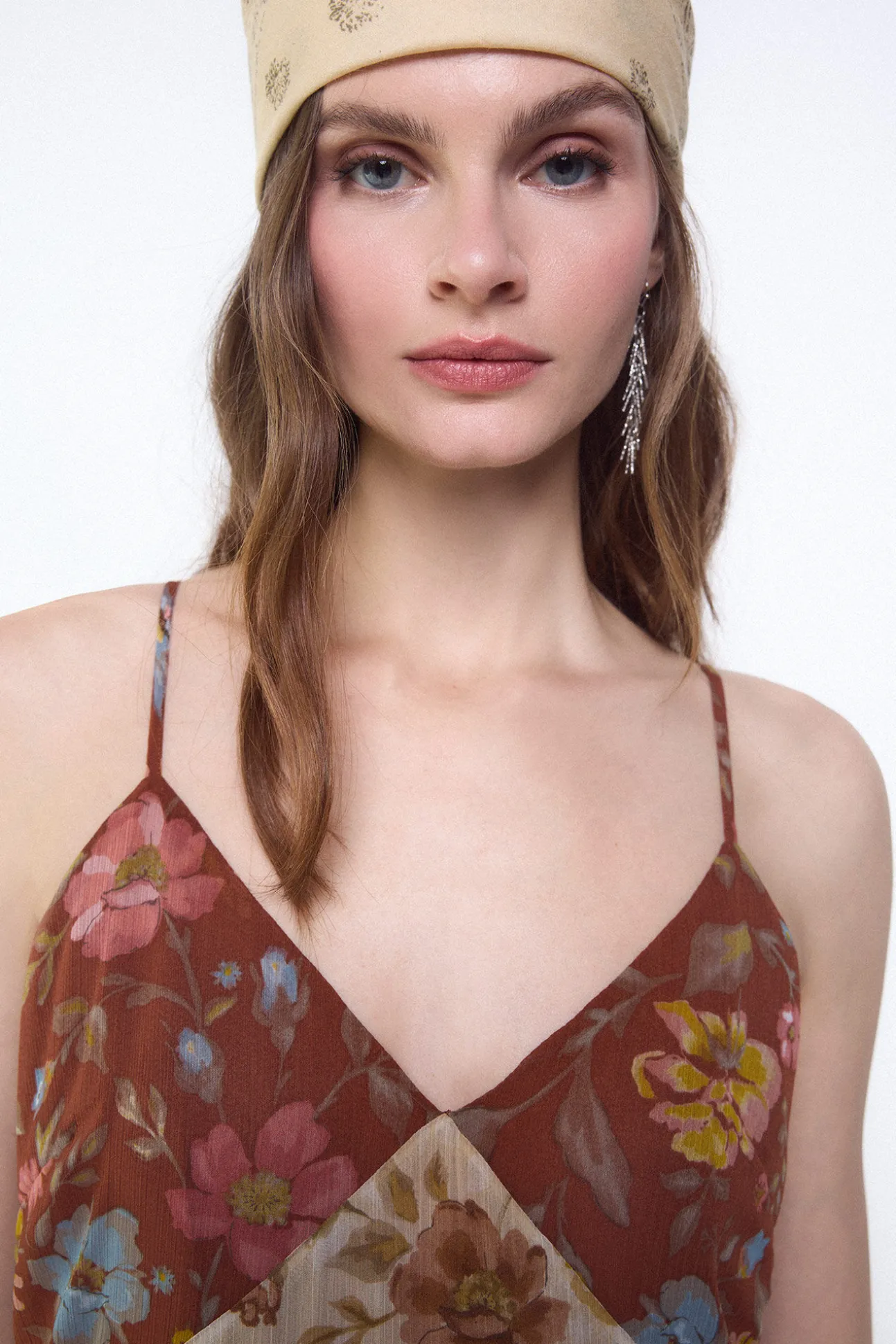Vestido estampado combinado