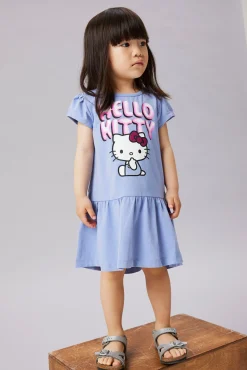Vestido manga curta Hello Kitty