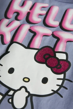 Vestido manga curta Hello Kitty