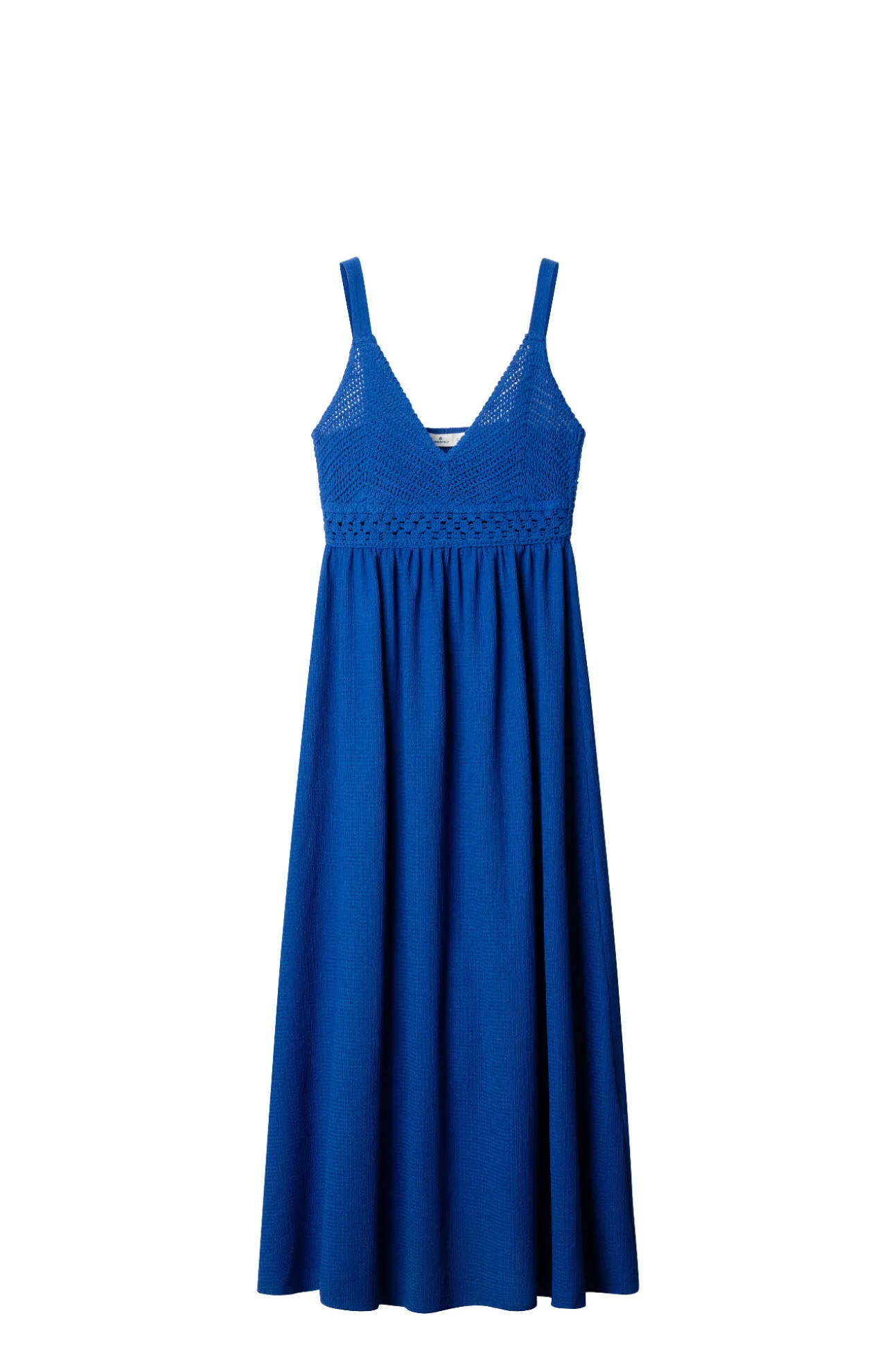 Vestido midi de alças em crochet