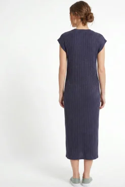 Vestido midi de manga curta
