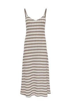 Vestido midi de riscas