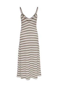 Vestido midi de riscas