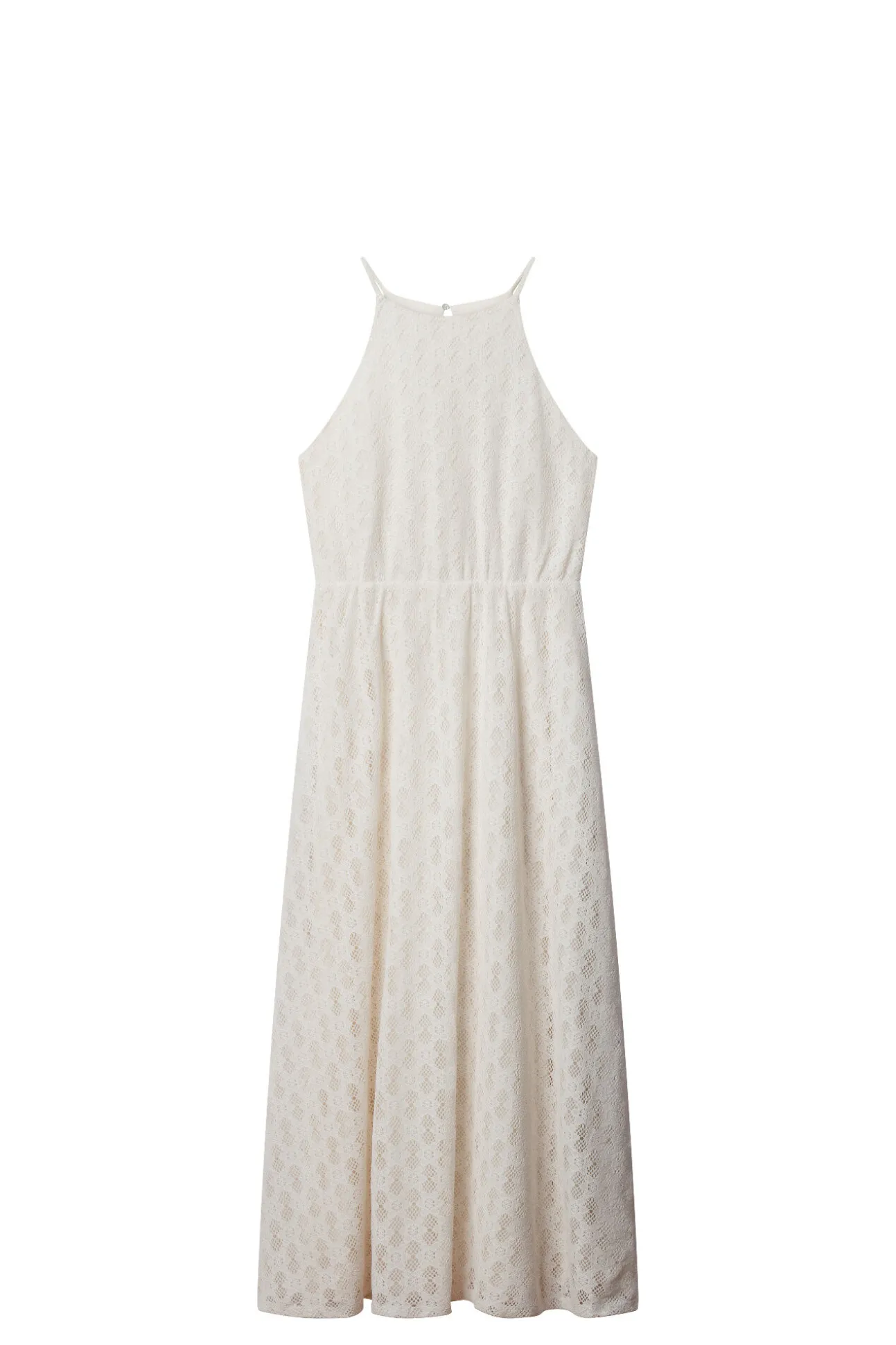 Vestido midi halter bordado