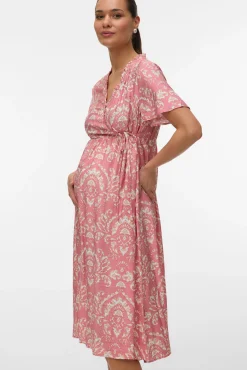 Vestido midi maternity e amamentação