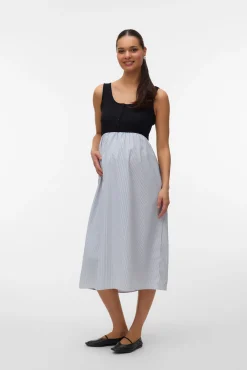 Vestido midi maternity e amamentação