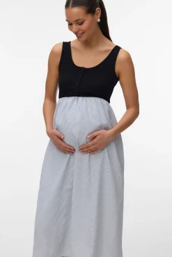 Vestido midi maternity e amamentação