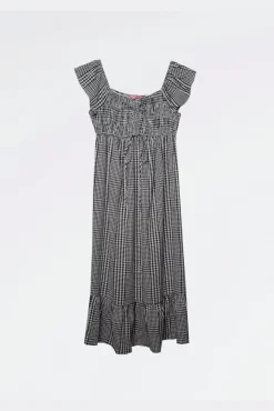 Vestido vichy com smock no peito